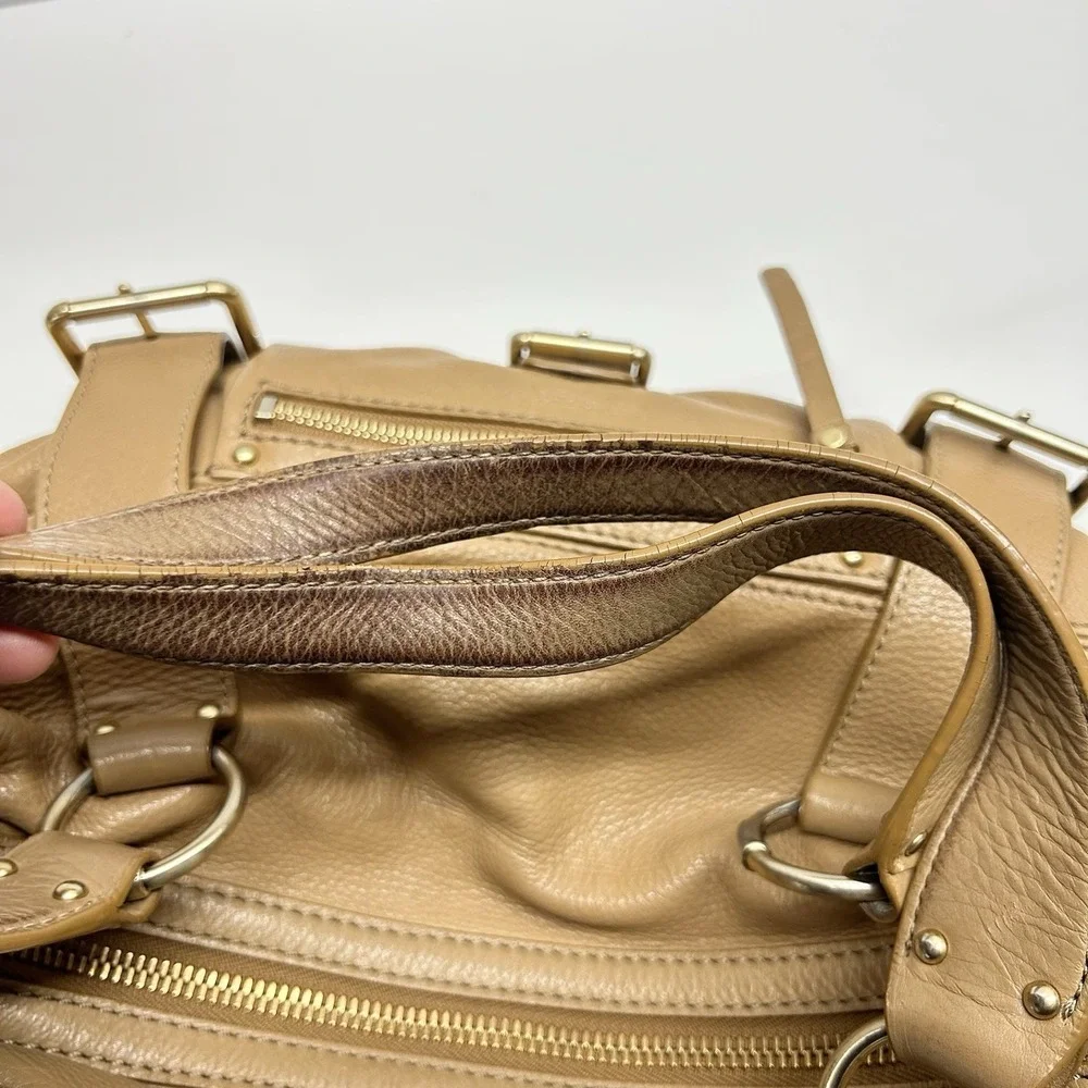 Michael Kors Austin Pebbled Leather Satchel Bag Hobo Shoulder Bag‎ Gold Hardware